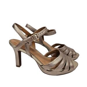 Clarks Gold Metallic Mayra Poppy Sandals